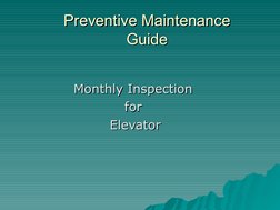 Monthly Elevator Maintenance Checklist | PDF | Elevator | Switch