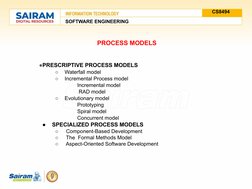 Perspective and Specialized Process Models | PDF | Component Based ...
