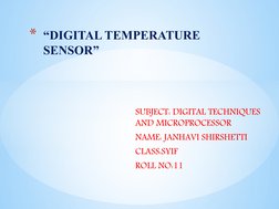Digital Temperature Sensor Project Guide | PDF | Analog To Digital ...