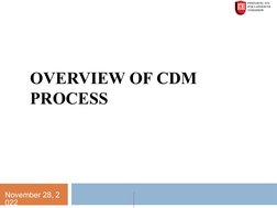 OVERVIEW OF CDM 
PROCESS
November 28, 2
022
1
