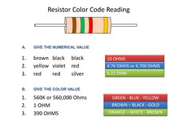 Resistor Color Code Guide | PDF | Resistor | Electricity