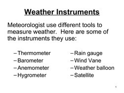 Overview of Weather Instruments | PDF | Thermometer | Rain