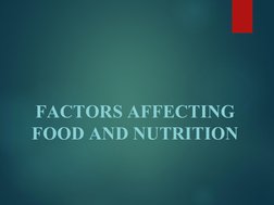 Factors Influencing Food and Nutrition | PDF | Foods | Eating