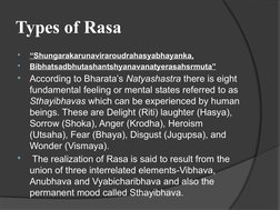 Types of Rasa in Natyashastra | PDF | Subjective Experience ...