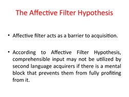 Affective Filter Hypothesis Explained | PDF | Second Language ...