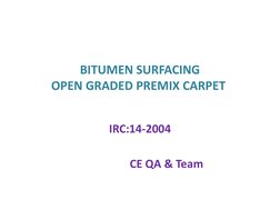 Irc 14 Open Graded Premix Carpet Guidelines | PDF | Asphalt | Road Surface