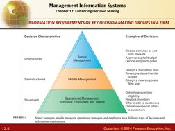 12.5
Copyright © 2014 Pearson Education, Inc.  
Management Information Systems
Chapter 12: Enhancing Decision Making
Senior m