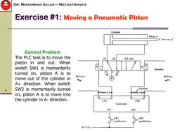 ≫
Dr. Mohammad Salah – Mechatronics
Exercise #1:
 
Moving a Pneumatic Piston
Control Problem
The PLC task is to move the 
pis