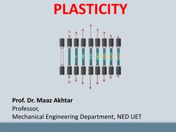 Prof. Dr. Maaz Akhtar 
Professor, 
Mechanical Engineering Department, NED UET
PLASTICITY
