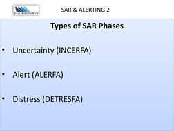 SAR Phases: INCERFA, ALERFA, DETRESFA | PDF | Transport Accidents And ...