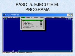PASO  5. EJECUTE EL 
PROGRAMA
