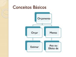Conceitos Básicos
Orçamento
Orçar
Estimar
Mento
Ato ou 
Efeito de
