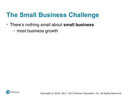 Copyright © 2020, 2017, 2015 Pearson Education, Inc. All Rights Reserved
The Small Business Challenge
• There’s nothing small
