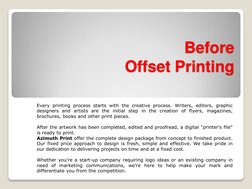 History and Process of Offset Printing | PDF | Home & Garden