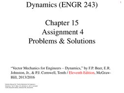 Dynamics Solutions for Engineering Mechanics | PDF