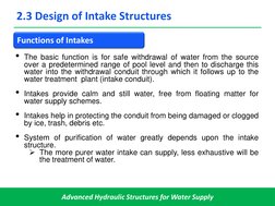 Design of Water Intake Structures | PDF | Dam | River