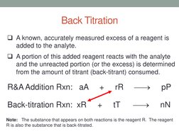 Back Titration in Chemistry Analysis | PDF | Titration | Chemistry