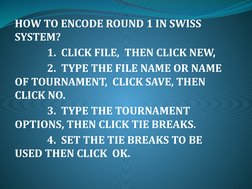 Swiss Rounding System Swiss System Tournament Encoding Guide | PDF