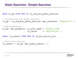 Static Searches / Simple Searches 
13 april 2012 
