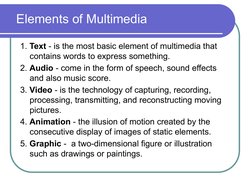 Multimeida Text Element Example Multimedia Information and Elements Guide | PDF | Multimedia | Media ...