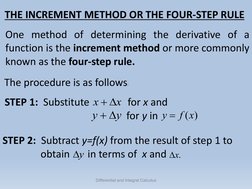 Increment Method for Derivatives | PDF | Tangent | Differential Calculus