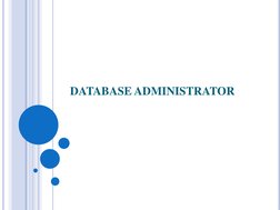 DATABASE ADMINISTRATOR
