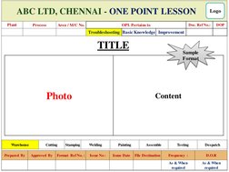 One Point Lesson Overview and Examples | PDF | Information | Knowledge