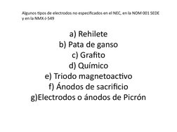 a) Rehilete
b) Pata de ganso
c) Grafito
d) Químico
e) Triodo magnetoactivo
f) Ánodos de sacrificio
g)Electrodos o ánodos de P