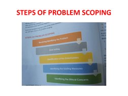 STEPS OF PROBLEM SCOPING
