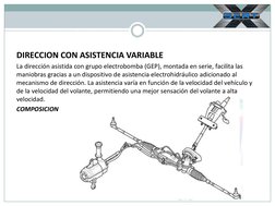 DIRECCION CON ASISTENCIA VARIABLE 
La dirección asistida con grupo electrobomba (GEP), montada en serie, facilita las 
maniob