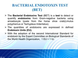 Bacterial Endotoxin Test Procedures | PDF | Assay | Concentration