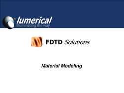 Lumerical FDTD Material Modeling Guide | PDF | Anisotropy | Chemistry