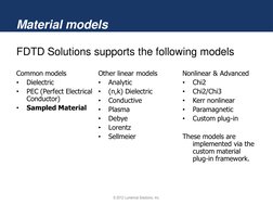 Lumerical FDTD Material Modeling Guide | PDF | Anisotropy | Chemistry