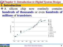 8
NGUYEN THANH NGHIA
Chapter 1: Introduction to Digital System Design
A
silicon
chip
now
routinely
contains
hundreds of thou