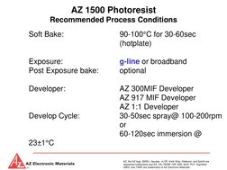 AZ 1500 Series Photoresist Overview | PDF | Applied And ...