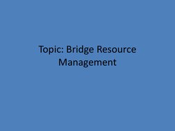 Bridge Resource Management Overview | PDF