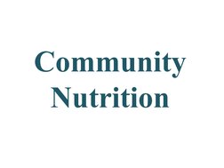 Community 
Nutrition
