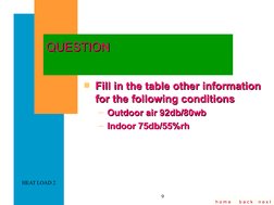 b a c k
n e x t
h o m e
9
HEAT LOAD 2
QUESTION
QUESTION
Fill in the table other information 
Fill in the table other informa