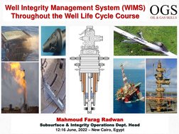 Well Integrity Management System (WIMS) 
Throughout the Well Life Cycle Course
Mahmoud Farag Radwan
Subsurface & Integrity Op