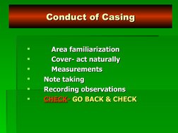 
Area familiarization
Area familiarization
  
Cover- act naturally
Cover- act naturally

Measurements
Measurements
