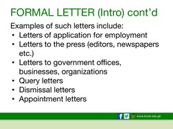 Knust Letters Formal Letter Writing Guide for Ghana | PDF
