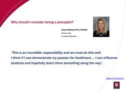 Why should I consider being a preceptor? 
 
 
 
 
 
 
 
 
 
 
 
 
 
 
 
 
 
  
 
Susan McKinney PA-C, DFAAPA 
 
  
 
Primary
