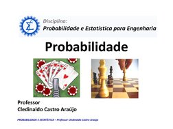 PROBABILIDADE E ESTATÍSTICA – Professor Cledinaldo Castro Araújo
Probabilidade
Professor 
Cledinaldo Castro Araújo
