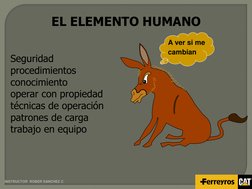 INSTRUCTOR  ROBER SANCHEZ C 
EL ELEMENTO HUMANO 
Seguridad 
procedimientos 
conocimiento 
operar con propiedad 
técnicas de o