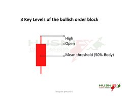 3 Key Levels of the bullish order block 
High 
Open
Mean threshold (50%-Body)
Telegram @HusniFX
