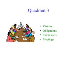  
 
Quadrant 3
• Visitors
• Obligations
• Phone calls
• Meetings
