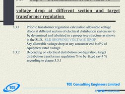 3.3.     Step 3  Determination of allowable %         
 
 
 
 
 
 
 
 
 
 
 
 
voltage drop at different section and targ