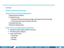 Telecom Cellular Network Optimization Guide | PDF | Cellular Network ...
