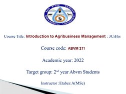 Introduction to Agribusiness Management | PDF
