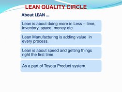 Lean Quality Circle Overview and Methodology | PDF | Lean Manufacturing ...